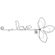 Décoration murale en fil de fer - Fleur de Lys - "Love" - Printemps/Été