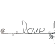 Décoration murale en fil de fer - Fleur de Lys - "Love" - Printemps/Été