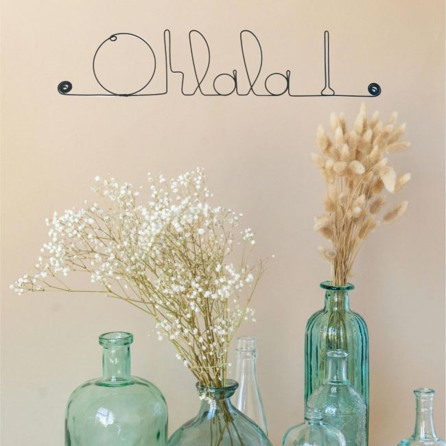 Décoration Murale en Fil de Fer "Ohlala !" - à punaiser - Bijoux de Mur