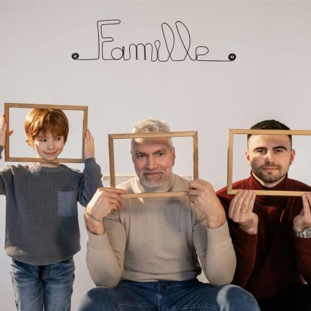 Décoration Murale en Fil de Fer "Famille" - à punaiser - Bijoux de Mur - Cadeau