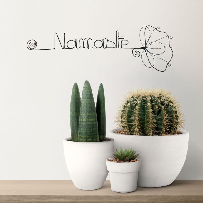 Décoration murale en fil de fer - Fleur de Ginkgo - "Namaste" - Printemps/Été