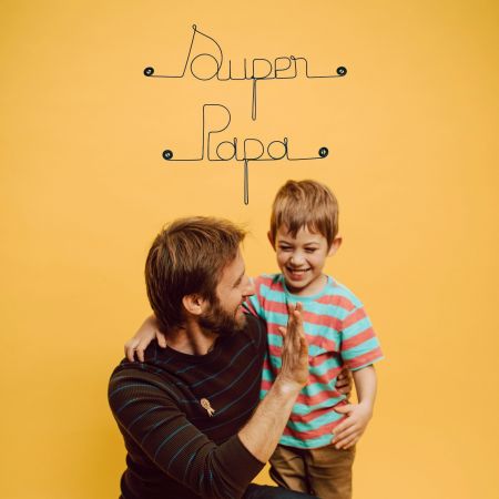 D&eacute;coration Murale en Fil de Fer "Super Papa" - &agrave; punaiser - Bijoux de Mur - F&ecirc;te des P&egrave;res