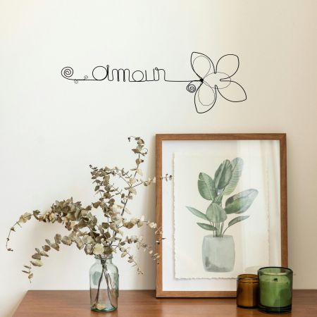 Décoration murale en fil de fer - Fleur de Lotus - "Amour" - Printemps/Été