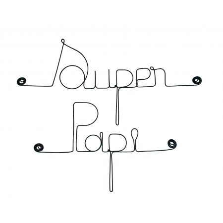 D&eacute;coration Murale en Fil de Fer "Super Papi" - &agrave; punaiser - Bijoux de Mur - F&ecirc;te des Grand-P&egrave;res