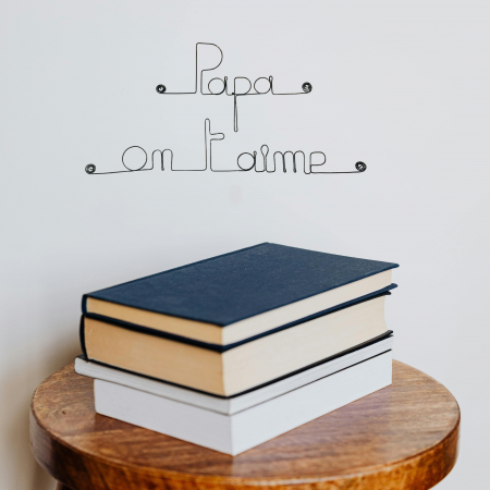 Fête des Pères " Papa on t'aime " - Décoration Murale en Fil de Fer - à punaiser