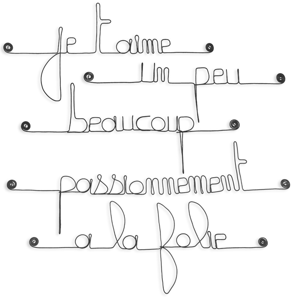 Citation En Fil De Fer Je T Aime Un Peu Beaucoup Passionnement A La Folie Bijoux De Mur