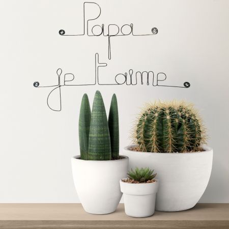 Fête des Pères " Papa je t'aime " - Décoration Murale en Fil de Fer à punaiser - Bijoux de Mur