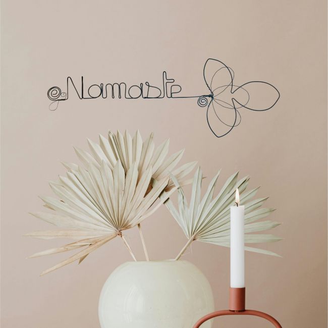Décoration murale en fil de fer - Fleur de Lys - "Namaste" - Printemps/Été
