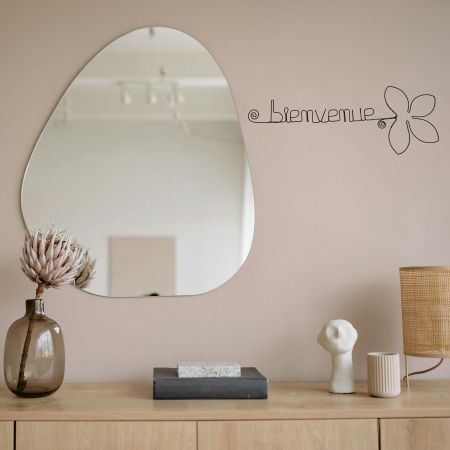 D&eacute;coration murale en fil de fer - Fleur de Lotus - "Bienvenue" - Printemps/&Eacute;t&eacute;