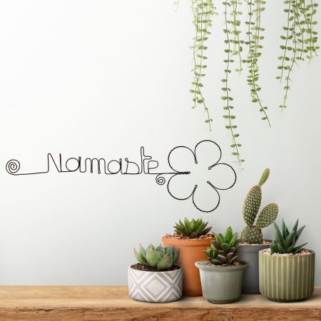 Décoration murale en fil de fer - Fleur de Pâquerette - "Namaste" - Printemps/Été