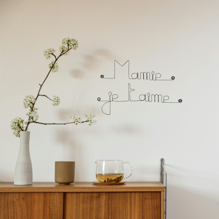 Fête des Grand-Mères " Mamie je t'aime " - Décoration Murale en Fil de Fer à punaiser - Bijoux de Mur