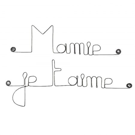F&ecirc;te des Grand-M&egrave;res " Mamie je t'aime " - D&eacute;coration Murale en Fil de Fer &agrave; punaiser - Bijoux de Mur
