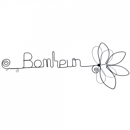 D&eacute;coration murale en fil de fer - Fleur de Lotus - "Bonheur" - Printemps/&Eacute;t&eacute;