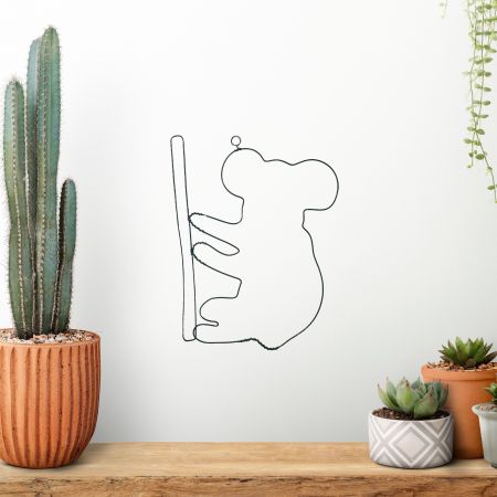 Décoration Murale en Fil de Fer "Silhouette Koala" - à punaiser - Bijoux de Mur - Chambre Enfant/Ado