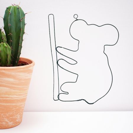 D&eacute;coration Murale en Fil de Fer "Silhouette Koala" - &agrave; punaiser - Bijoux de Mur - Chambre Enfant/Ado