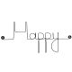 Décoration Murale en Fil de Fer "Happy" - à punaiser - Bijoux de Mur