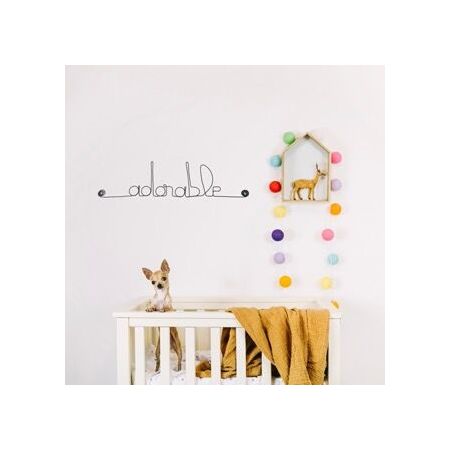 D&eacute;coration Murale en Fil de Fer "Adorable" - &agrave; punaiser - Bijoux de Mur - Chambre Enfant/Ado