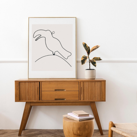 D&eacute;coration Murale en fil de fer - Silhouette Toucan - &agrave; punaiser sur un mur - Bijoux de Mur