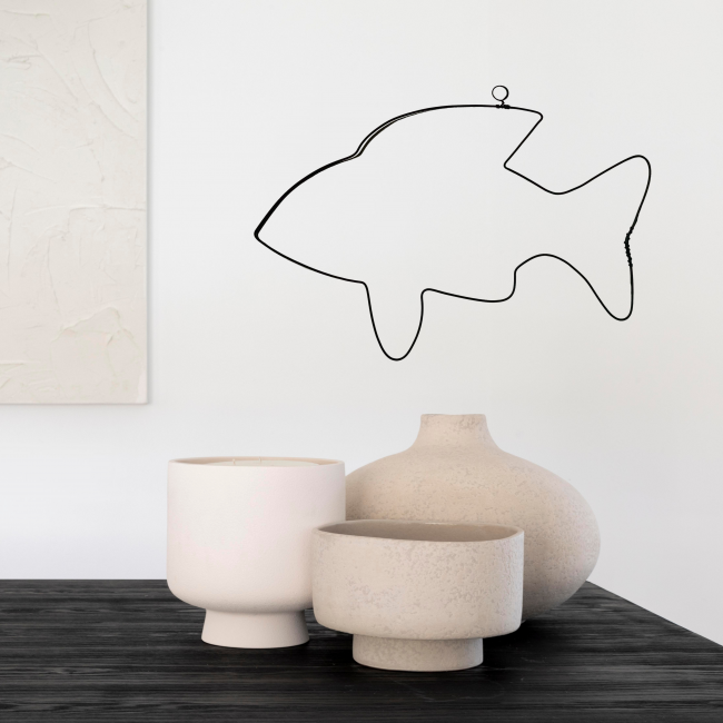 Décoration Murale en Fil de Fer "Silhouette Poisson" - à punaiser - Bijoux de Mur