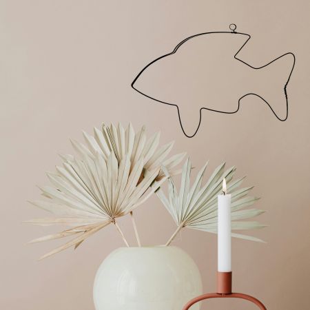 D&eacute;coration Murale en Fil de Fer "Silhouette Poisson" - &agrave; punaiser - Bijoux de Mur