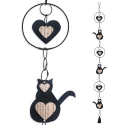 Guirlande colorée " Chat - Noir " en fil de fer - à suspendre - environ 00 x 00 cm - Bijoux de mur