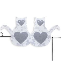 Citation color&eacute;e " Chat - Blanc : La nuit tous les chats sont gris " en fil de fer - &agrave; punaiser - Bijoux de mur