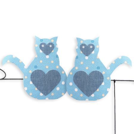 Citation colorée " Chat - Bleu : La nuit tous les chats sont gris " en fil de fer - à punaiser - Bijoux de mur