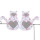 Citation colorée " Chat - Rose : La nuit tous les chats sont gris " en fil de fer - à punaiser - Bijoux de mur