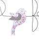 Citation colorée " Oiseau - Rose : Petit à petit l'oiseau fait son nid " en fil de fer - à punaiser - Bijoux de mur