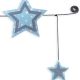 Citation colorée " Étoile - Bleu : Né sous la bonne étoile " en fil de fer - à punaiser - Bijoux de mur