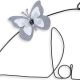 Message coloré " Papillon - Blanc : La vie est belle " en fil de fer - Grand - à punaiser - environ 37 x 46 cm - Bijoux de mur