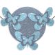 Message coloré " Papillon - Bleu : Il était une fois " en fil de fer - Grand - à punaiser - environ 37 x 46 cm - Bijoux de mur