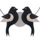 Message coloré " Oiseau - Noir : Chambre " en fil de fer - Petit - à punaiser - environ 29 x 38 cm - Bijoux de mur