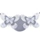 Message coloré " Papillon - Blanc : Bienvenue " en fil de fer - Petit - à punaiser - environ 29 x 32 cm - Bijoux de mur