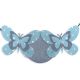 Message coloré " Papillon - Bleu : Calin " en fil de fer - Petit - à punaiser - environ 29 x 32 cm - Bijoux de mur