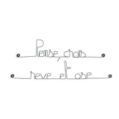 Citation en fil de fer " Pense, crois, rêve et ose " - à punaiser - Bijoux de mur