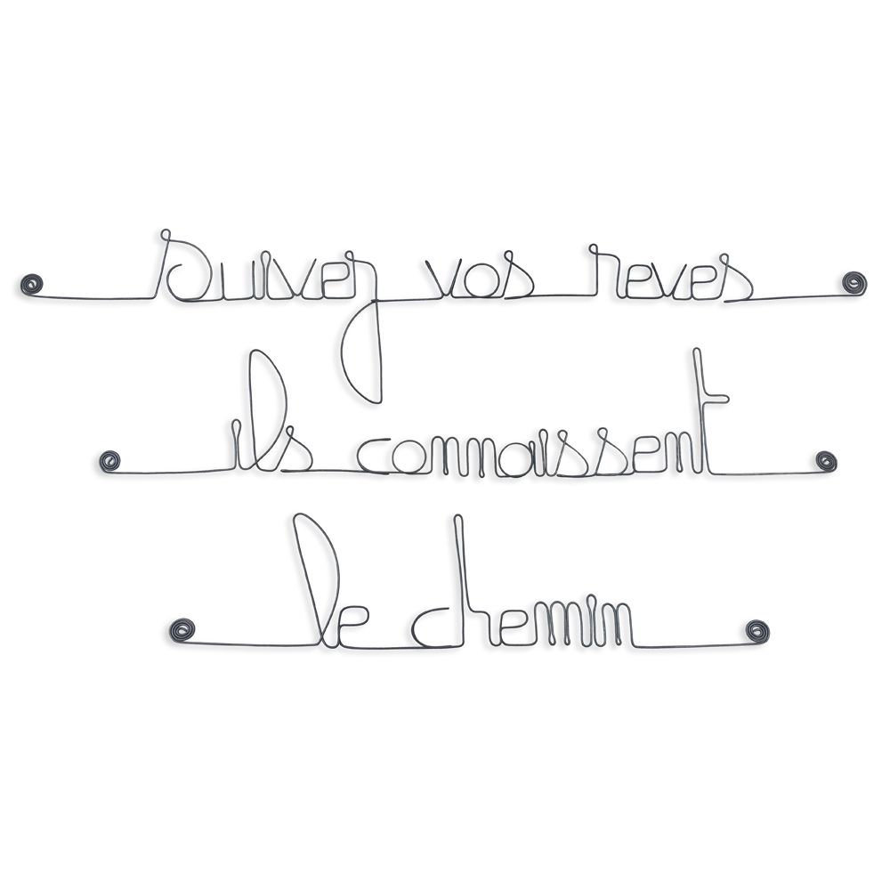 Citation En Fil De Fer Suivez Vos Reves Ils Connaissent Le Chemin A Punaiser Bijoux De Mur
