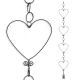 Guirlande en fil de fer - Coeur - Gris - environ 80 x 10 cm - Bijoux de mur