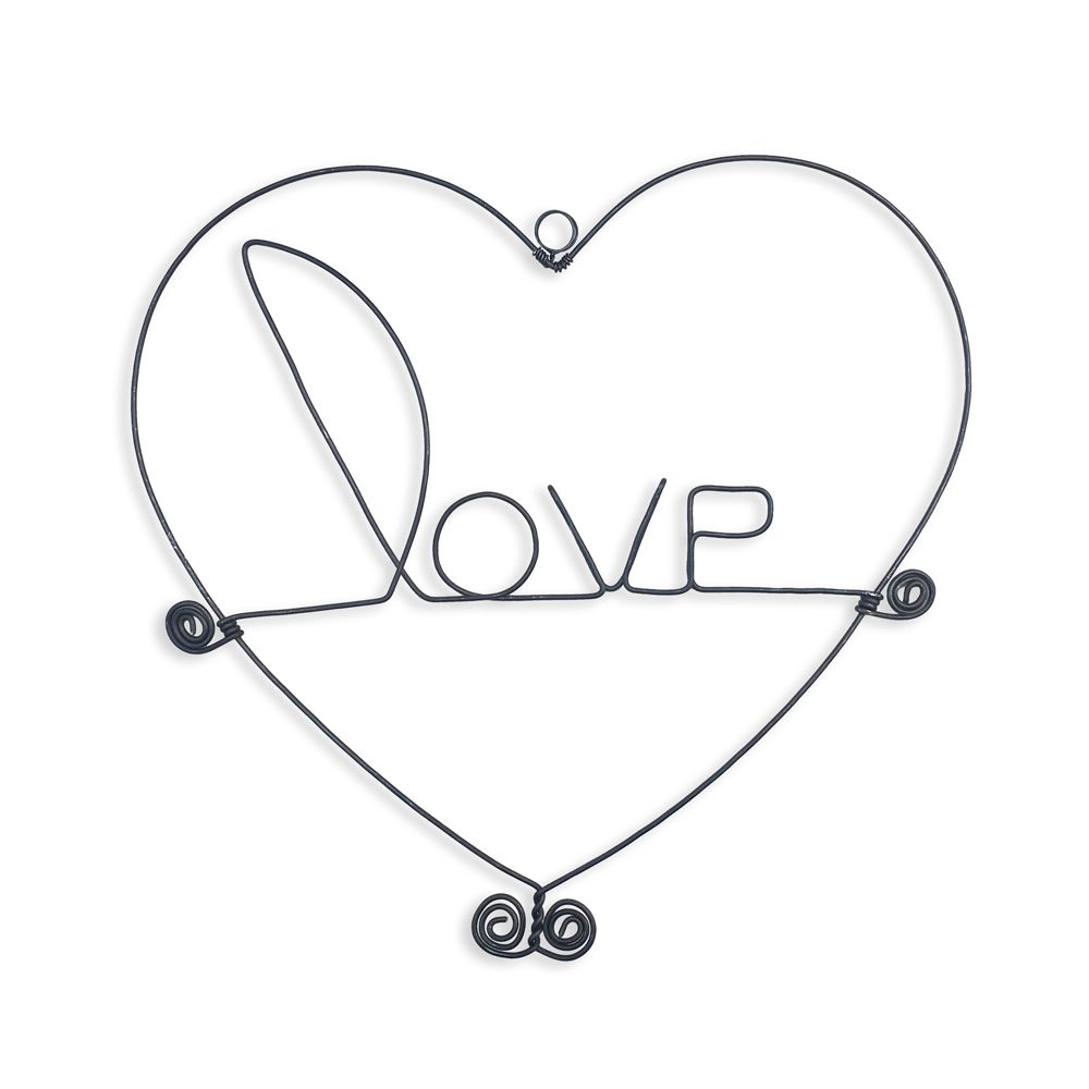 Message Et Forme En Fil De Fer Love Avec Cadre Coeur Environ X Cm A Punaiser Bijoux De Mur