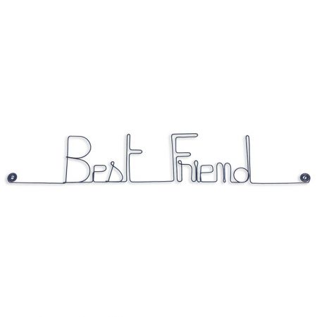 Message simple en fil de fer " Best Friend " - à punaiser - Bijoux de mur