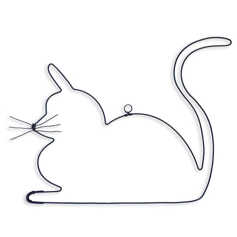 Forme En Fil De Fer Chat Couche Environ 22 X Cm A Punaiser Bijoux De Mur Forme En Fil De Fer Chat Couche Environ 22 X Cm A Punaiser Bijoux De Mur
