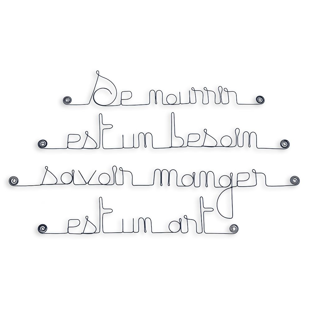 Citation En Fil De Fer Se Nourrir Est Un Besoin Savoir Manger Est Un Art A Punaiser Bijoux De Mur Citation En Fil De Fer Se Nourrir Est Un Besoin Savoir Manger Est Un Art A Punaiser Bijoux De Mur