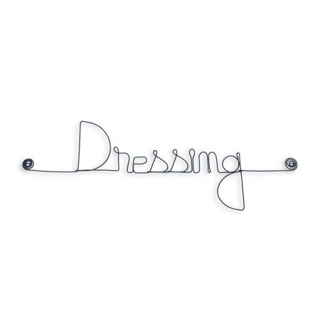 Message simple en fil de fer " Dressing " - à punaiser - Bijoux de mur