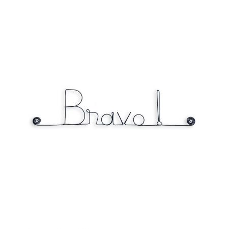 Message simple en fil de fer " Bravo ! " - à punaiser - Bijoux de mur