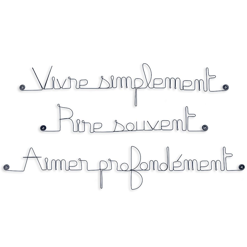Citation En Fil De Fer Vivre Simplement Rire Souvent Aimer Profondement A Punaiser Bijoux De Mur