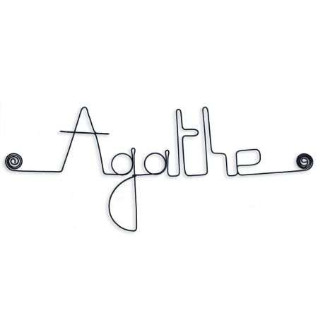 Prénom en fil de fer " Agathe " - à punaiser - Bijoux de mur