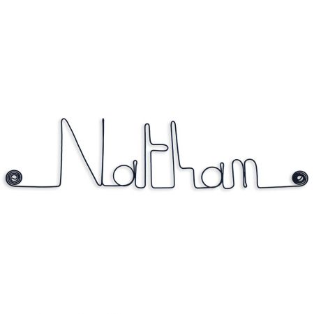 Prénom en fil de fer " Nathan " - à punaiser - Bijoux de mur