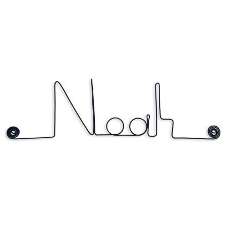 Prénom en fil de fer " Noah " - à punaiser - Bijoux de mur