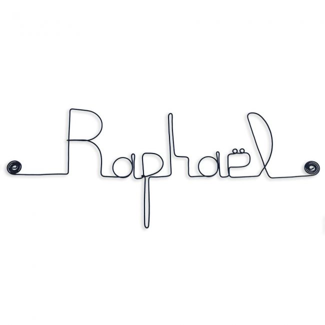 Prénom en fil de fer " Raphaël " - à punaiser - Bijoux de mur