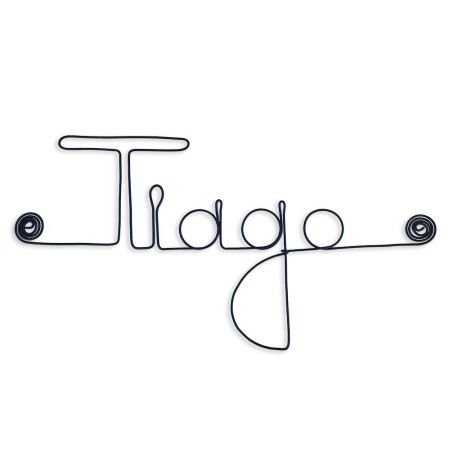 Prénom en fil de fer " Tiago " - à punaiser - Bijoux de mur